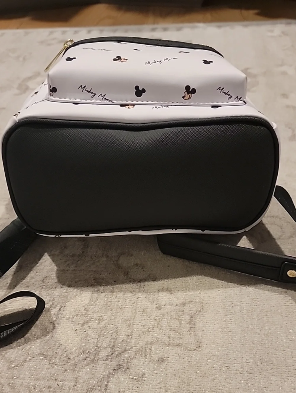 Loungefly White Mickey Mouse Mini Backpack with Black Ears